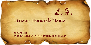 Linzer Honorátusz névjegykártya